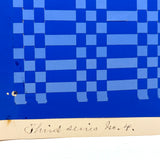 1 Up, 1 Down, 1 Down, 1 Up, Another Beautiful Blue on Blue Antique Froebel Kindergarten Paper Weaving