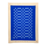 1 Up, 1 Down, 1 Down, 1 Up, Another Beautiful Blue on Blue Antique Froebel Kindergarten Paper Weaving
