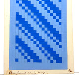 1 Up 1 Down, 3 Up 3 Down, Another Beautiful Blue on Blue Antique Freobel Kindergarten Paper Weaving