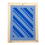 1 Up 1 Down, 3 Up 3 Down, Another Beautiful Blue on Blue Antique Freobel Kindergarten Paper Weaving