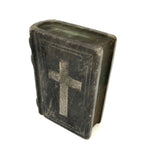 Antique Hand-carved Stone Bible with Cross