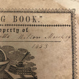 Lewis Betts' 1853 Penmanship Practice Notebook with Great Sentences, Milton MA