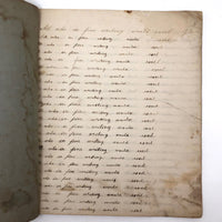 Lewis Betts' 1853 Penmanship Practice Notebook with Great Sentences, Milton MA