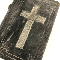 Antique Hand-carved Stone Bible with Cross