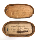 Samuel Strang's Charming 19th C. Small Bentwood Box with Tiny Graphite Pencil