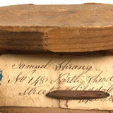 Samuel Strang's Charming 19th C. Small Bentwood Box with Tiny Graphite Pencil