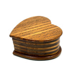 Given to Joyce by Gladys, whose Son George May Have Made it, Old Stacked Layers Treen Heart Shaped Box