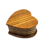 Given to Joyce by Gladys, whose Son George May Have Made it, Old Stacked Layers Treen Heart Shaped Box