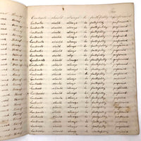 Lewis Betts' 1853 Penmanship Practice Notebook with Great Sentences, Milton MA