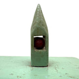 Church-like (and Transcendent) Old Painted Folk Art Box with Ball in Cage Whimsy Topper in Sea Foam Green