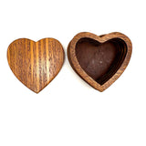 Given to Joyce by Gladys, whose Son George May Have Made it, Old Stacked Layers Treen Heart Shaped Box