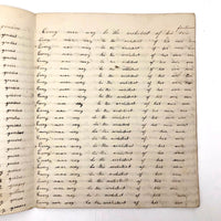 Lewis Betts' 1853 Penmanship Practice Notebook with Great Sentences, Milton MA