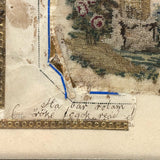 Tiny Buzzing Bees at Hive, Partial But Very Charming Early 19th Century Album Amicorum Needlepoint
