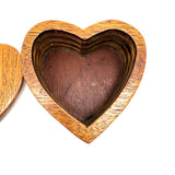 Given to Joyce by Gladys, whose Son George May Have Made it, Old Stacked Layers Treen Heart Shaped Box