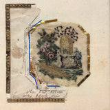 Tiny Buzzing Bees at Hive, Partial But Very Charming Early 19th Century Album Amicorum Needlepoint