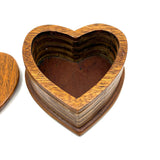 Given to Joyce by Gladys, whose Son George May Have Made it, Old Stacked Layers Treen Heart Shaped Box