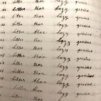 Lewis Betts' 1853 Penmanship Practice Notebook with Great Sentences, Milton MA
