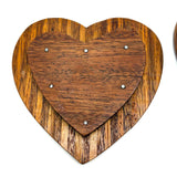Given to Joyce by Gladys, whose Son George May Have Made it, Old Stacked Layers Treen Heart Shaped Box