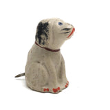Longing Little Painted Papier Mache Dog with Spring Tail