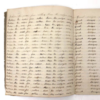 Lewis Betts' 1853 Penmanship Practice Notebook with Great Sentences, Milton MA