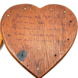 Given to Joyce by Gladys, whose Son George May Have Made it, Old Stacked Layers Treen Heart Shaped Box