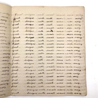 Lewis Betts' 1853 Penmanship Practice Notebook with Great Sentences, Milton MA