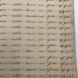 Lewis Betts' 1853 Penmanship Practice Notebook with Great Sentences, Milton MA