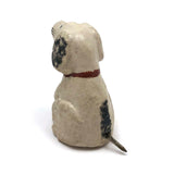 Longing Little Painted Papier Mache Dog with Spring Tail
