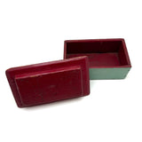 Church-like (and Transcendent) Old Painted Folk Art Box with Ball in Cage Whimsy Topper in Sea Foam Green