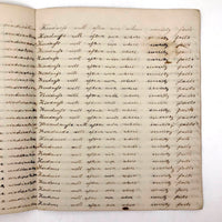 Lewis Betts' 1853 Penmanship Practice Notebook with Great Sentences, Milton MA