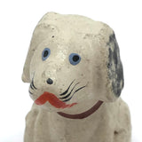 Longing Little Painted Papier Mache Dog with Spring Tail