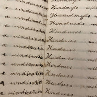 Lewis Betts' 1853 Penmanship Practice Notebook with Great Sentences, Milton MA