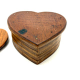Given to Joyce by Gladys, whose Son George May Have Made it, Old Stacked Layers Treen Heart Shaped Box