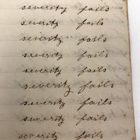 Lewis Betts' 1853 Penmanship Practice Notebook with Great Sentences, Milton MA