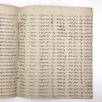 Lewis Betts' 1853 Penmanship Practice Notebook with Great Sentences, Milton MA