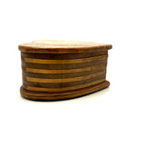 Given to Joyce by Gladys, whose Son George May Have Made it, Old Stacked Layers Treen Heart Shaped Box