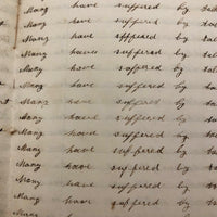 Lewis Betts' 1853 Penmanship Practice Notebook with Great Sentences, Milton MA