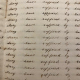 Lewis Betts' 1853 Penmanship Practice Notebook with Great Sentences, Milton MA