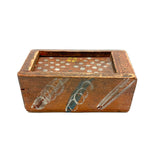 Early 19th Century Hand-carved Slide Lid Box in Glorious, Joyful Original Paint