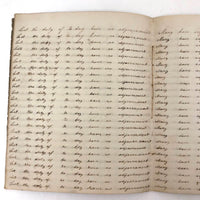 Lewis Betts' 1853 Penmanship Practice Notebook with Great Sentences, Milton MA
