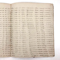 Lewis Betts' 1853 Penmanship Practice Notebook with Great Sentences, Milton MA