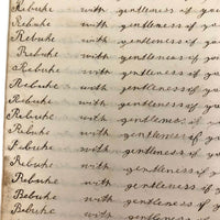 Lewis Betts' 1853 Penmanship Practice Notebook with Great Sentences, Milton MA