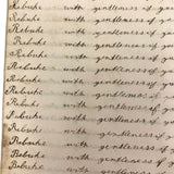 Lewis Betts' 1853 Penmanship Practice Notebook with Great Sentences, Milton MA