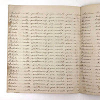 Lewis Betts' 1853 Penmanship Practice Notebook with Great Sentences, Milton MA