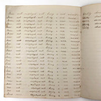 Lewis Betts' 1853 Penmanship Practice Notebook with Great Sentences, Milton MA