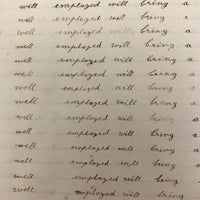Lewis Betts' 1853 Penmanship Practice Notebook with Great Sentences, Milton MA