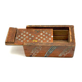 Early 19th Century Hand-carved Slide Lid Box in Glorious, Joyful Original Paint