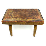 Best Antique Cricket Stool in Original Mustard Paint