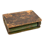 Antique Folk Art Paint Decorated Book Shaped Box with Snake Surprise!