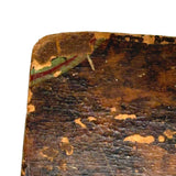 Antique Folk Art Paint Decorated Book Shaped Box with Snake Surprise!